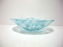 他の写真1: ガラス花器　しぶき水盤　トルコブルー　G-５７