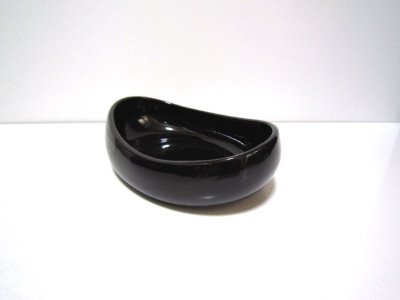 画像2: 黒艶変形小判水盤　T-２３－８１