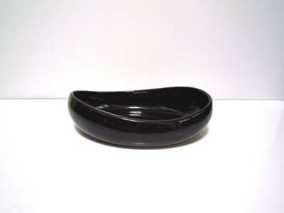画像1: 黒艶変形小判水盤　T-２３－８１