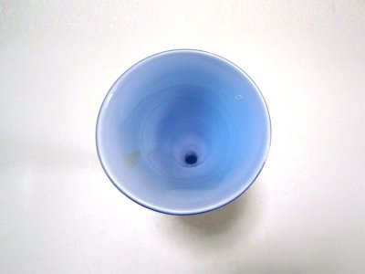 画像6: ガラス花器　涼７-４３B ブルー竹葉型