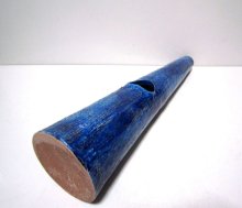 他の写真3: 手作り　ブルー変型筒型二口花器　T-２４－８９