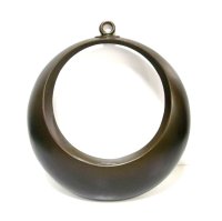 銅器　吊り花器　尺〇万月Ｖ字（鎖別売）　
