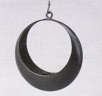 銅器　吊り花器　尺０万月Ｕ字（上）（鎖付）　