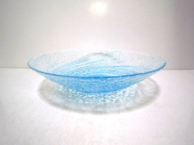 画像4: ガラス花器　渦水盤　スカイブルー　G-１０１