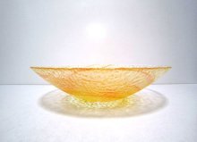 他の写真1: ガラス花器　６-０４２　渦水盤 オレンジイエロー