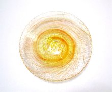 他の写真2: ガラス花器　６-０４２　渦水盤 オレンジイエロー