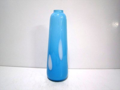 画像3: ガラス花器　G-１１２　ライトブルー長瓶型