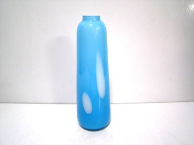 画像2: ガラス花器　G-１１２　ライトブルー長瓶型
