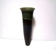 画像3: 特-２８９　手作り緑釉掛け分け筒型花器 (3)
