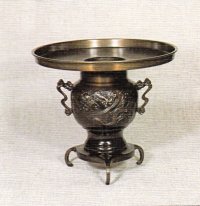 銅器　薄端 尺０ 龍虎　