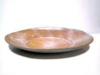 特-３４８　手造り　赤茶色１７号小判皿