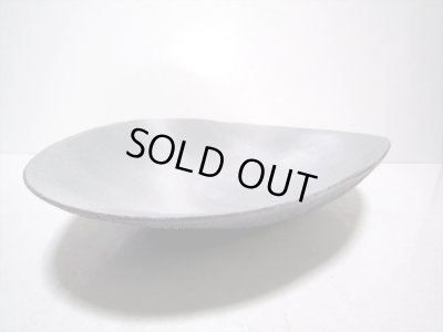 画像5: 手造り　グレー布目１７号小判皿　T-２４－６１