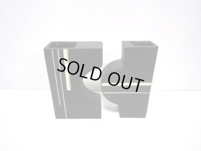 画像3: 一品作　黒二つ組変型花器　T-２７-１５