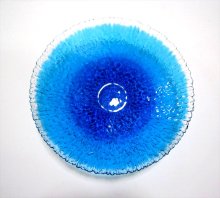他の写真2: ガラス花器　Ｇ-１２６　縁透かし水盤　ライトブルー