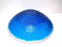 他の写真3: ガラス花器　Ｇ-１２６　縁透かし水盤　ライトブルー