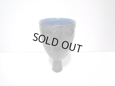 画像3: 特-３９９　手造り布目内瑠璃足付コンポート