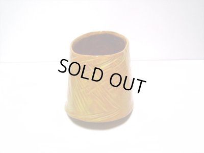 画像4: 特-４１４　手造り黄色末広型花器