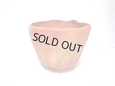 画像3: 特-４１８　手作り 火色丸ひねり花器