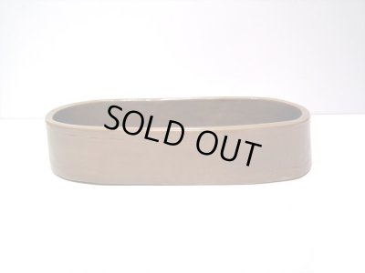 画像6: 特-４１９　手作り１１.５号カフェブラウン小判切立水盤 