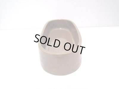 画像4: 特-４１９　手作り１１.５号カフェブラウン小判切立水盤 