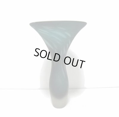 画像3: 特-４３４　ガラス花器　グリーン飛鳥型花器