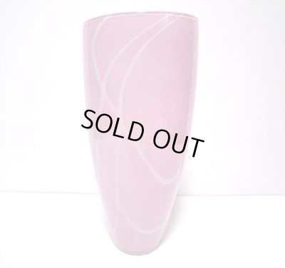 画像6: 特-４３３　ガラス花器　ピンクフラワーベース（大）