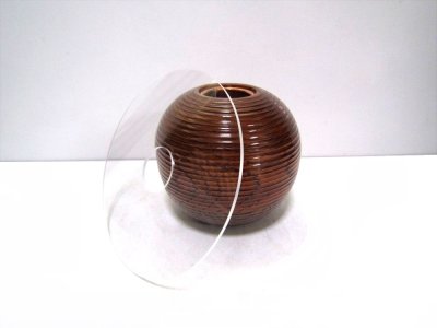画像8: ケヤキ（木製）　４.８号球形花器　アクリル板付