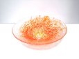 画像3: ガラス花器　９-５０１　ドット丸皿水盤オレンジ (3)