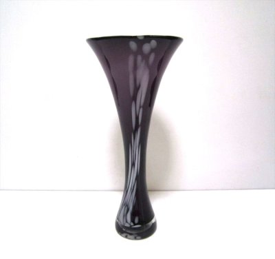 画像3: ガラス花器　涼７-４３P アズキ色竹葉型