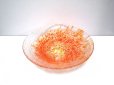 画像4: ガラス花器　９-５０１　ドット丸皿水盤オレンジ (4)