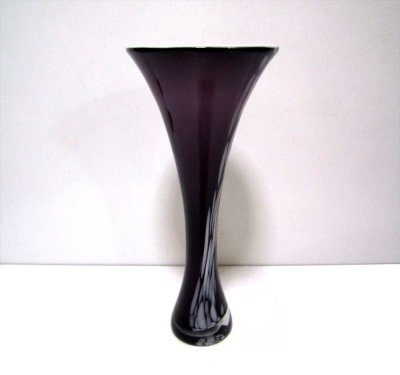 画像6: ガラス花器　涼７-４３P アズキ色竹葉型