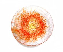 他の写真2: ガラス花器　９-５０１　ドット丸皿水盤オレンジ