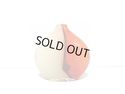 画像6: 特-４３５　ガラス花器　オレンジ丸型花器