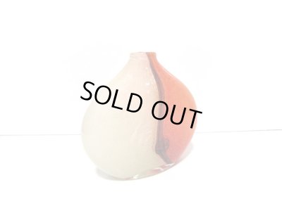 画像5: 特-４３５　ガラス花器　オレンジ丸型花器