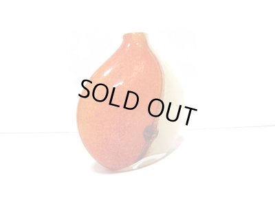 画像9: 特-４３５　ガラス花器　オレンジ丸型花器