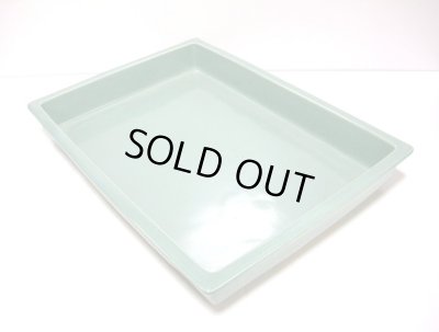 画像10: 特-４５８　手造り　青磁１５号長角型水盤（難あり）