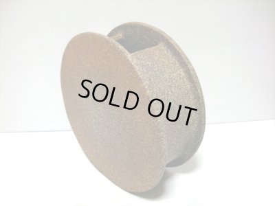 画像8: 特-４７６　手作り赤茶サメ肌丸太鼓型花器