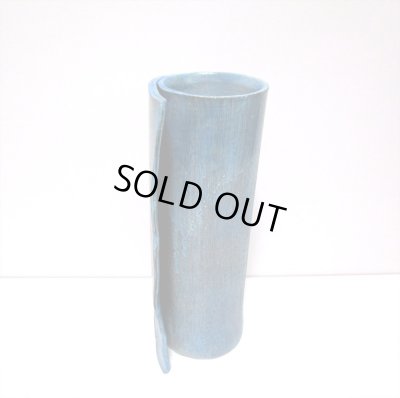 画像6: 特-４７３　手造りブルー筒型ひねり花器