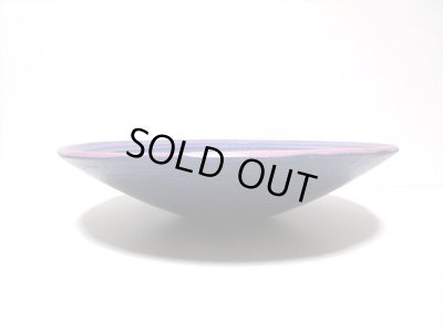 画像6: 濃紺にピンク１１号丸皿鉢　T-２９－２４