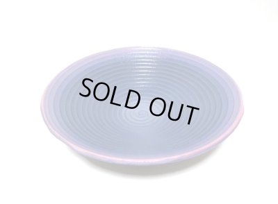 画像3: 濃紺にピンク１１号丸皿鉢　T-２９－２４