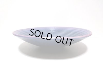 画像5: 濃紺にピンク１１号丸皿鉢　T-２９－２４