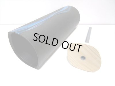 画像13: 一品作　黒舟形楕円青釉流し立花器　T-２９-３５