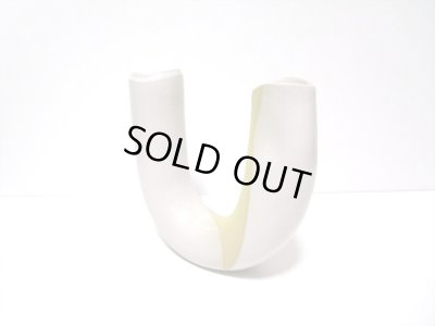 画像3: 特-４８３　手作り クリームＵ字ひねり花器