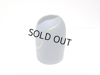 画像5: 特-４８７　作家物 紺鉄色山型花器　