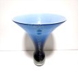 画像2: ガラス花器　涼４-３Ａ　ブルーしらとり型 (2)