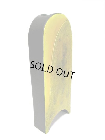 画像6: 一品作　黒/黄釉 角丸型長花器　T-２９-５９