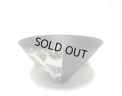 画像3: 一品作　黒１２.５号大鉢染分模様　T-２９－７４