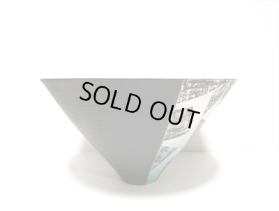 画像9: 一品作　黒１２.５号大鉢染分模様　T-２９－７４