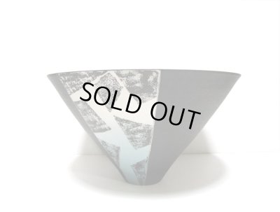 画像4: 一品作　黒１２.５号大鉢染分模様　T-２９－７４