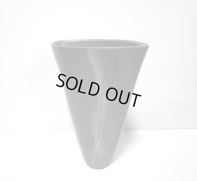 画像6: 特-５４３　作家物手作りグレー舟形生花・立花花器